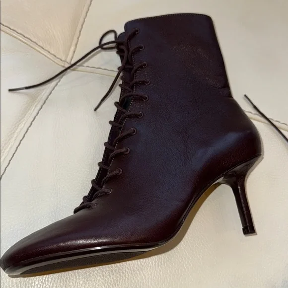 Zara Leather Kitten Ankle Boots - Picture 13 of 17